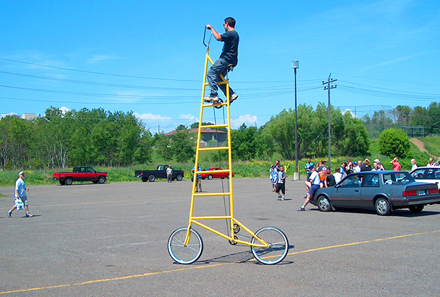 riding the worlds tallest bicycle