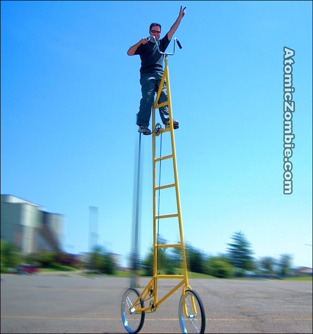 riding the tallest bike